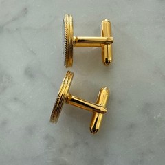 Vtg Silver Mercury Dime Coin Cufflinks Winged Liberty Head Gold Tone Rope Frame