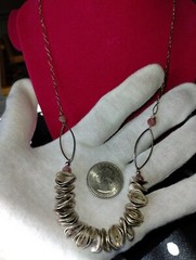 VTG Unique Artisan 33.35grm Necklace 24″ W/Rhodochrosite Faceted Gemstones