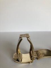 VintageGold Vermeil 835 Silver Floral Hinged Panel Bracelet-Very Rare-Hallmarked