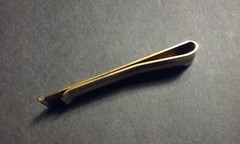 Vintage Gold-Tone Simple Chic Wide TIE BAR Clip 2.5″ Inches Unbranded