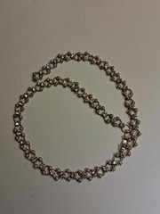 Vintage Style Faux Pearl & Rhinestone Link Choker Necklace Silver Tone…