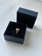 Vintage Clear Cubic Zirconia Ring Gold Plated Womens Size 7