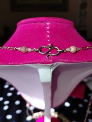 VTG Unique Artisan 33.35grm Necklace 24″ W/Rhodochrosite Faceted Gemstones