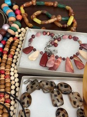 COLLECTOR ESTATE lot Hippie &Modernist Jewelry Boho Amethyst Bib Collar Necklace