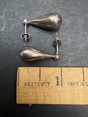 Vintage 925 Silver Drop Dangle Earrings Minimalist 2 Pair