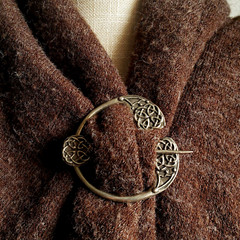 RDC 88 Vintage Penannular Sterling Silver CELTIC Brooch Shawl Kilt Cloak Pin 925