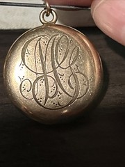 Vtg 8g W&H Wightman & Hough Co. Gold Fill Deco Photo Locket Pendant Fleur De Lis