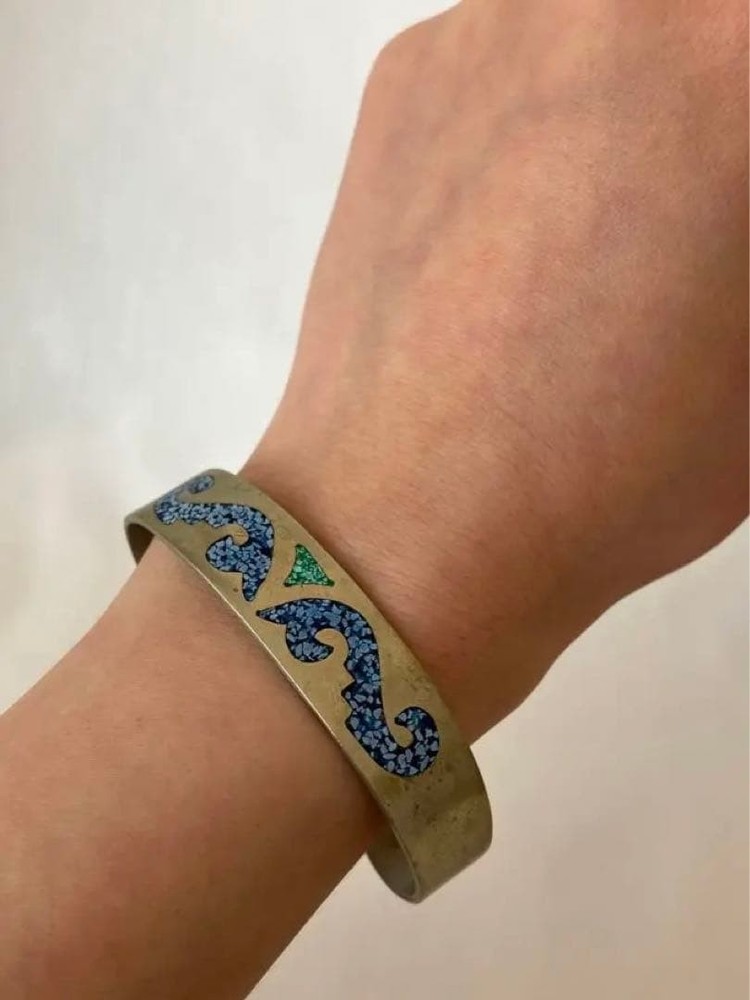 Vintage Mexico Alpaca Engraved Bangle Jewelry Not specified