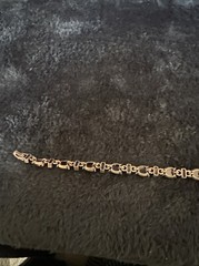 Vintage Amber/red And Yellow Rhinestones In Copper Tone Bracelet
