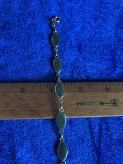Vintage 1/20 12k Gold Filled Green Asian Jade Bracelet Nice Piece 7 1/2 w/clasp