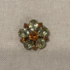Lot Of 3 Vintage Brooch Pins All Prong Set Rhinestones 1 Signed Austria Flowers
