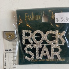 Vintage Rhinestone Rock Star Pin Brooch Lead And Nickel Free