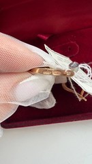 Vintage USSR 925 Sterling Silver Gold Plated Red Corundum Earrings NOS