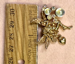 Rare Kirk’s Folly Fairy/Angel w/ Aurora Borealis Crystal Balls & Heart Brooch