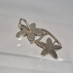 Vintage Sterling Silver 925 Flush Inlay Onyx & MoP Flower Daisy Pendant