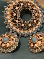 Vintage Sarah Coventry “Aquarius” (1970) Brooch & Earrings Set See Description