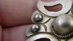 Antique Mexico Taxco 980 Sterling Silver Modernist Brooch Shapes Pin 12.4g 1.5In