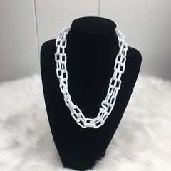 NEW Bell Charm Plastic Link Chain Necklace Costume Deadstock Vintage Retro 1980s