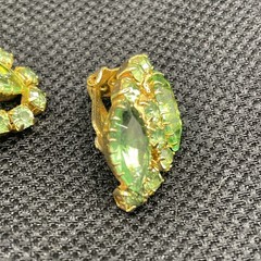 Vintage Emerald Green Rhinestone Brooch and Earrings Juliana Style GLOWS