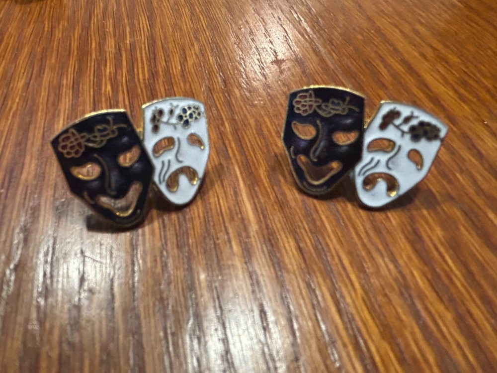 Vintage Comedy and Tragedy Earrings