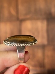 Aunt Elza Large Tiger’s Eye Ring Magnificent Magical Fortune Teller Heirloom Adj