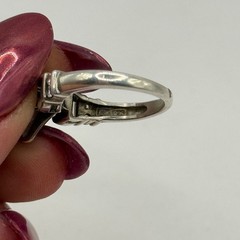 Vintage SETA 925 Sterling Silver Marquise CZ Ring Baguette Size 6.5 Art Deco