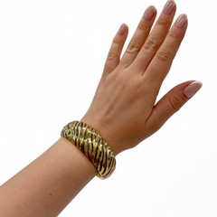 Vintage YSL Robert Goossens Gold Tone Zebra Cuff Bracelet France