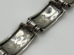 Vtg Shablool DIDAE Israel 925 Sterling Silver Modernist Panel Link Bracelet 6.5″