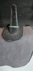 Vintage Crown Trifari Sterling Pat. Pend Emerald Green Rhinestone Eternity Band