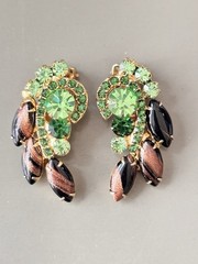 Vintage Verified JULIANA BOOK SET Aventurine Gold Fluss Bracelet Brooch Earrings