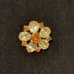 Lot Of 3 Vintage Brooch Pins All Prong Set Rhinestones 1 Signed Austria Flowers