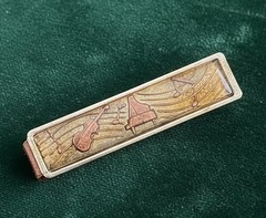 Krementz Jazz Cufflinks Tie Bar Piano Bass w/Original Box 14k Gold Overlay RARE