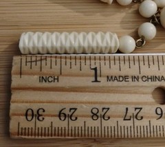 Funky Vintage COLUMNAR Cream Tone Textured Acrylic/Lucite Beaded 2 7/8″ Earrings