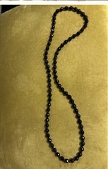 Vintage Faceted “French Jet” Black Glass Beaded Necklace 36” 🖤