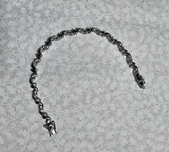 Tennis Bracelet, Vintage, Silvertone & Clear Crystals, Open Box Clasp, 7 Inches