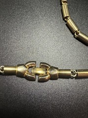 Vintage 1960s Pierre Cardin Space Age Modernist Gold Tone Statement Art Necklace