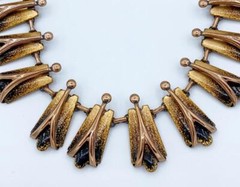 2 Pc Lot of Matisse Renoir Copper Enamel Necklace & Matching Earrings