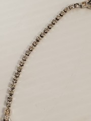 Vintage Pennino Rhodium Plated Rhinestone Leaves Necklace