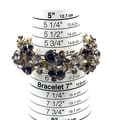 Juliana D&E Bracelet Size 6 Purple Chaton Clusters 5 Link Vintage Verified #6522