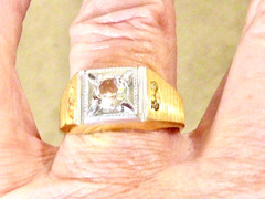 RARE 14k K YELLOW GOLD FILLED NEW OLD STOCK 70’S SIZE 12.75 SOLITAIRE RING