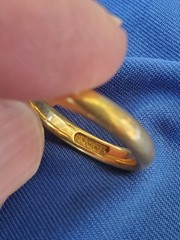 Original 22 KARAT SOLID GOLD Deco Wedding Band Size 7 Anniversary Ring 6.31 Gram