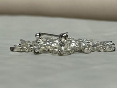 Vintage Avon Snowflake Silver Tone Pin Brooch Aurora Borealis Crystals Winter 2″