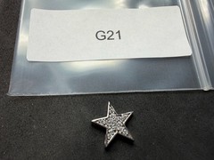 1.64g Vintage Sterling Silver 925 Star Pendant Sparkling Clear Accents M