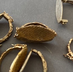 Vtg 14k Gold Plated Scarf Ring/clip 12 Pcs. , Attach Your Own Cabochon!