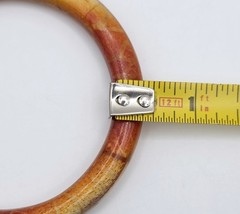 Vintage Natural Apple Sponge Coral Segment Bangle Bracelet Orange Red