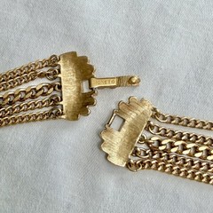 1960s 1970s Monet Multi-strand Chain Necklace Long Opera Length Gold Tone Signed
