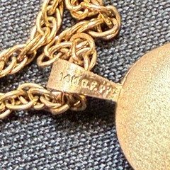 Vintage PPC 14K Gold Filled Floral Locket Necklace 1/20 12K GF Rope Chain 18″