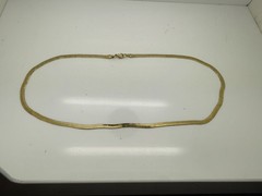 Vintage gold plated gold tone 22 inch 4.7 mm flat herringbone necklace. O7