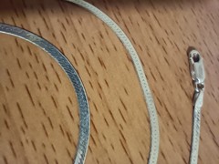 Vtg 925 Italy Sterling Silver 2.5mm Herringbone Chain 20″ Necklace