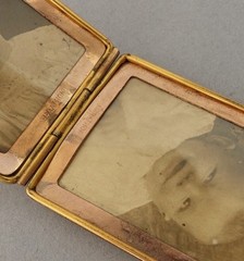 Vintage 20s Art Deco Marathon Rose Gold Tone Rectangular Locket Photo Pocket